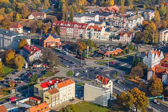 Olsztyn, skrzyzowanie ulicy Mochnackiego i Szrajbera, panorama od strony W. EU, PL, Warm-Maz. LOTNICZE.